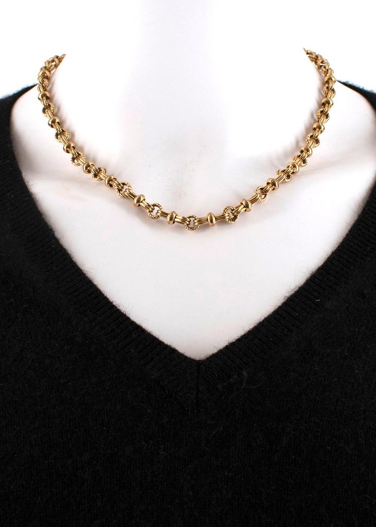 Christian Dior Gold Link Chain Necklace and Bracelet at 1stDibs