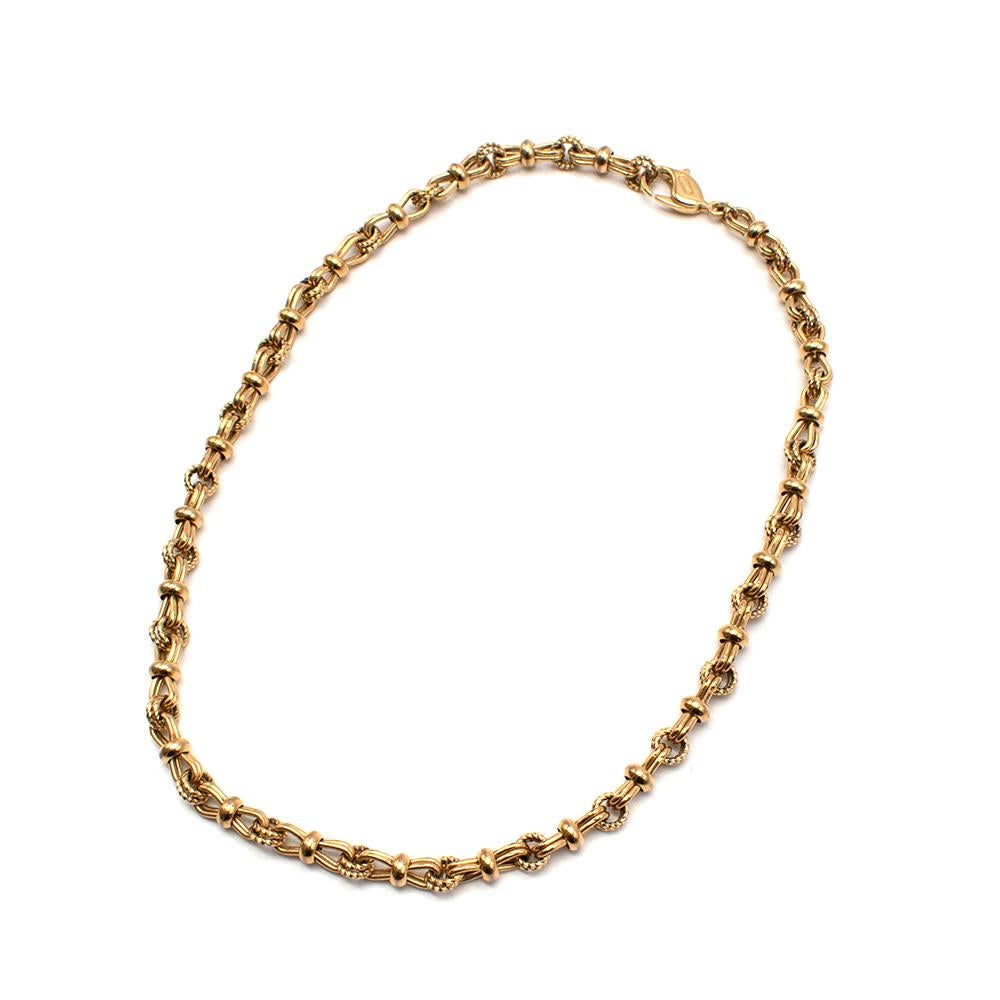 Women's or Men's Christian Dior Gold Link Chain Necklace & Bracelet 