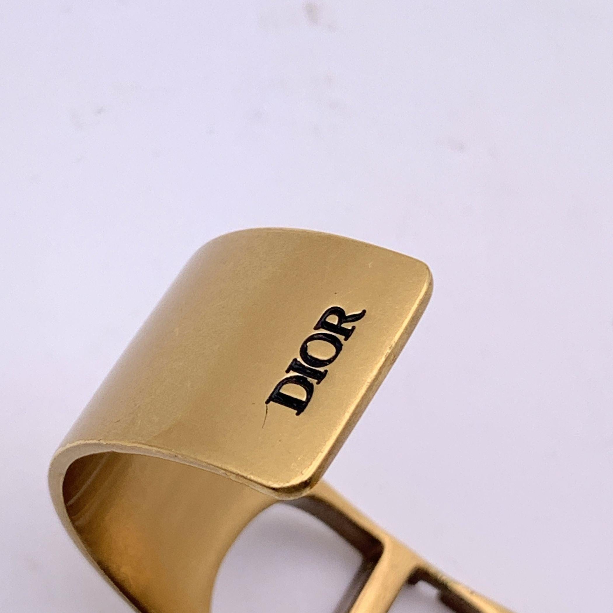 Christian Dior Gold Metall 30 Montaigne Rigid-Armreif CD-Armband Manschette 1