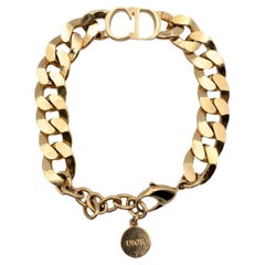 Christian Dior Gold Metal CD Danseuse Etoile Chain Bracelet