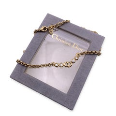 Christian Dior Gold Metall CD Buchstaben Strass Kette Halskette