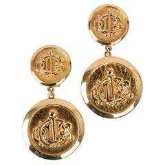 Orecchini a clip in metallo dorato Christian Dior