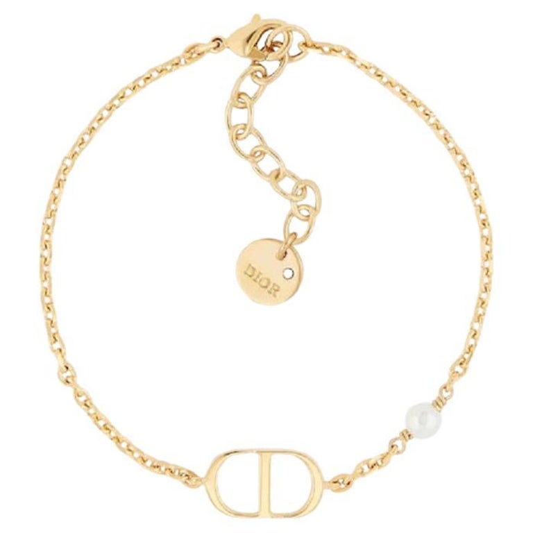 Christian Dior Gold Metal Petit Cd Bracelet For Sale at 1stDibs