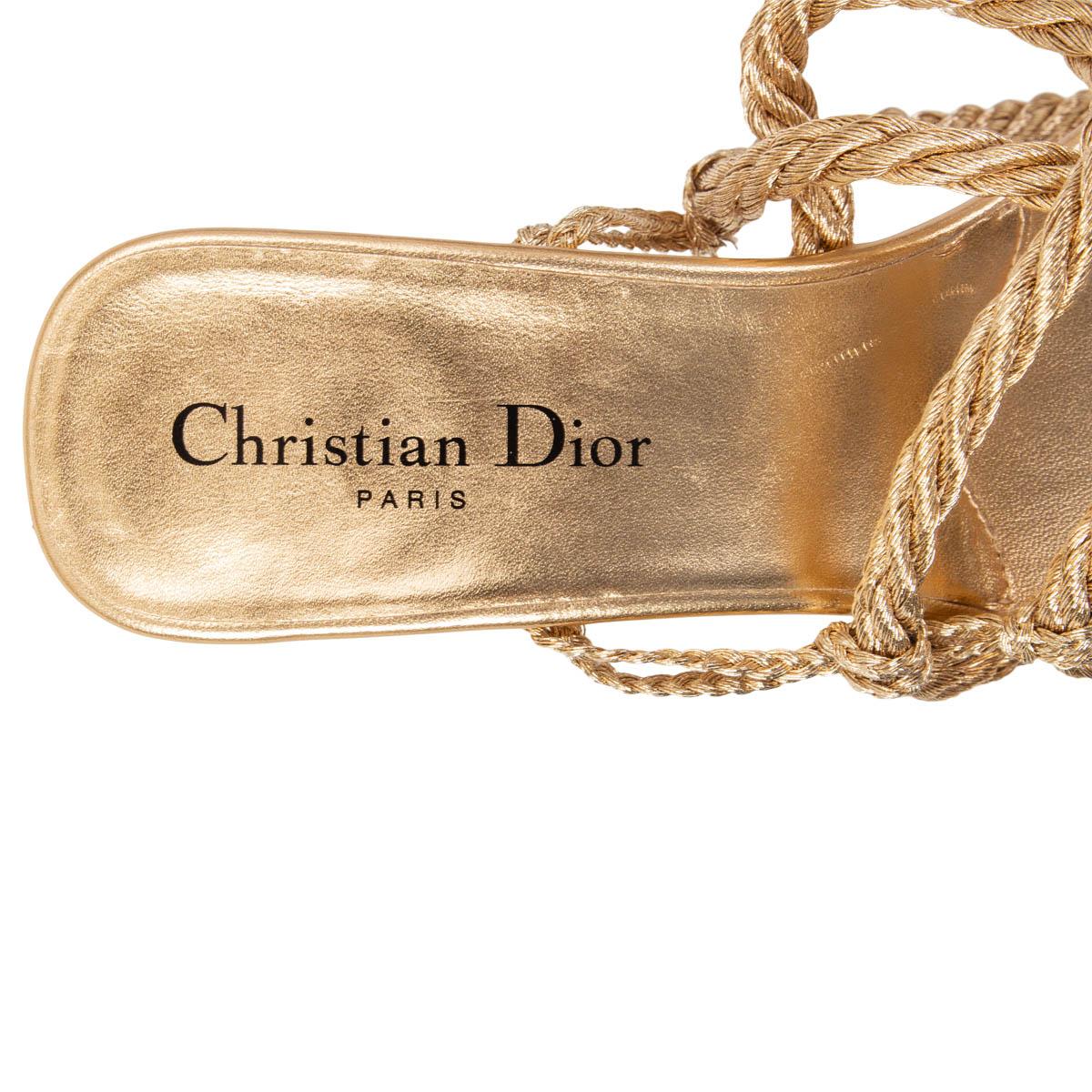 Gold CHRISTIAN DIOR gold MYTHE ROPE Sandals Shoes 38.5