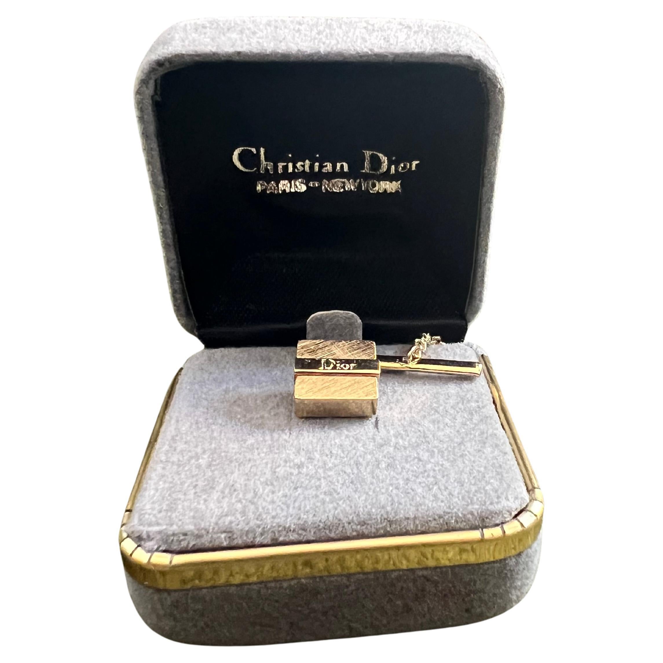 Christian Dior Gold Plate Tie Pin Featuring Front Dior Logo “Circa 1990”