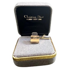 Christian Dior Gold Plate Tie Pin Featuring Front Dior Logo “Circa 1990”