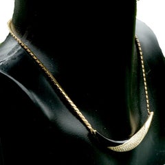 Christian Dior Gold Plated and Black Enamel Necklace with Rhinestones