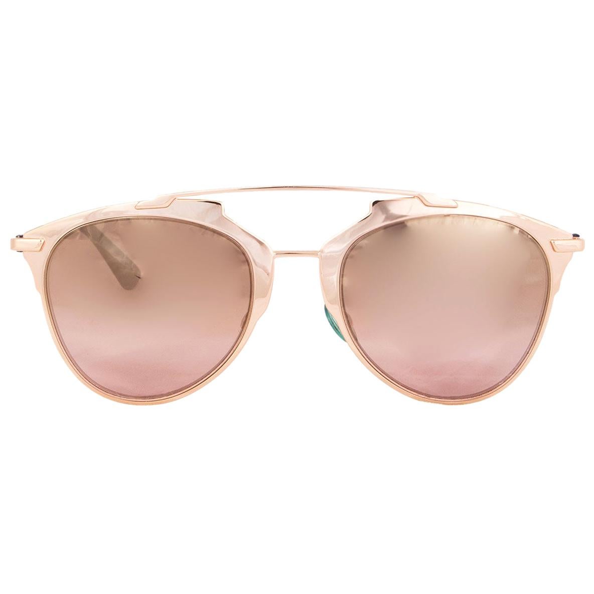 CHRISTIAN DIOR gold REFLECTED Sunglasses mirrored pink Lenses 3210R at  1stDibs