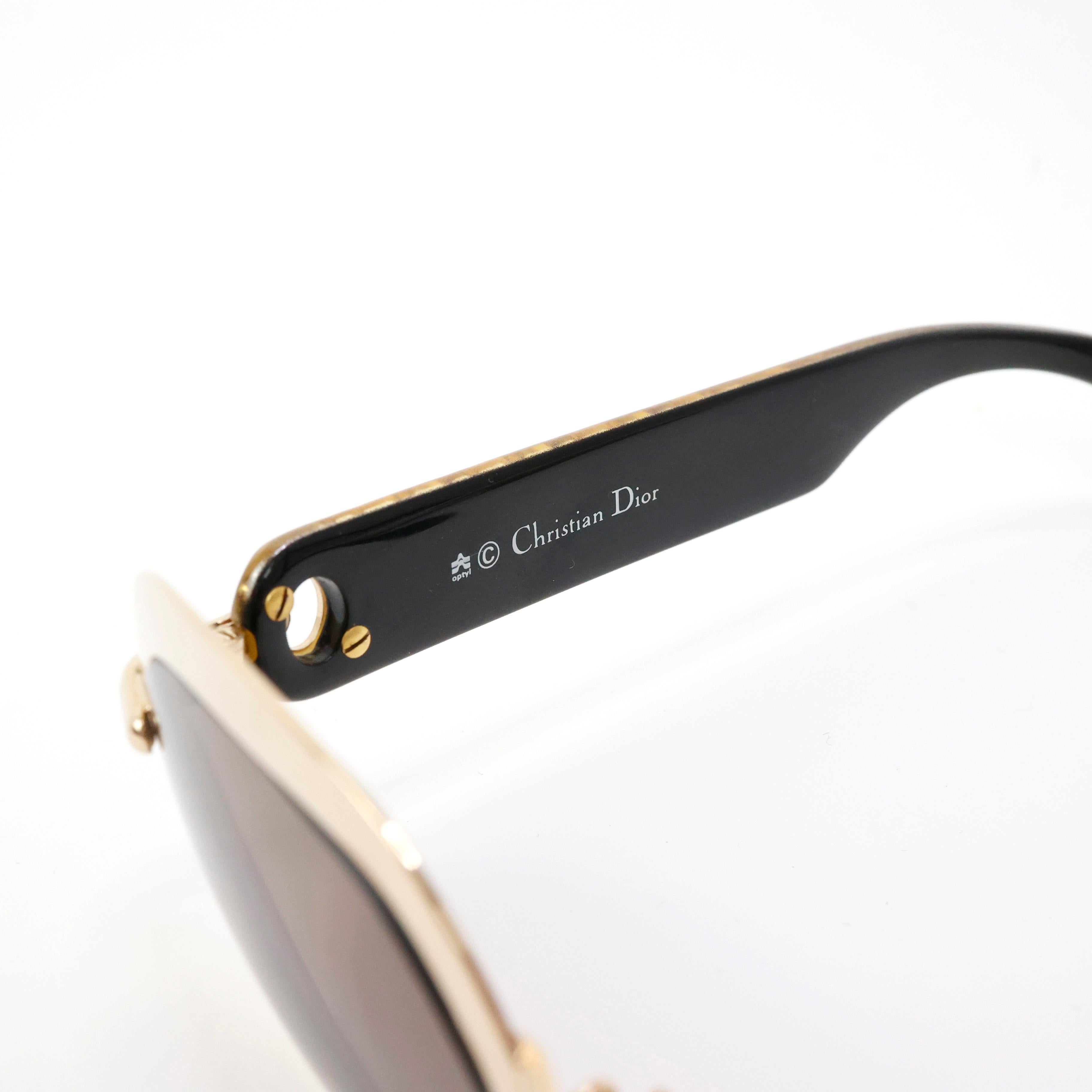 Christian Dior goldene runde Sonnenbrille MOD. Carla  für Damen oder Herren im Angebot
