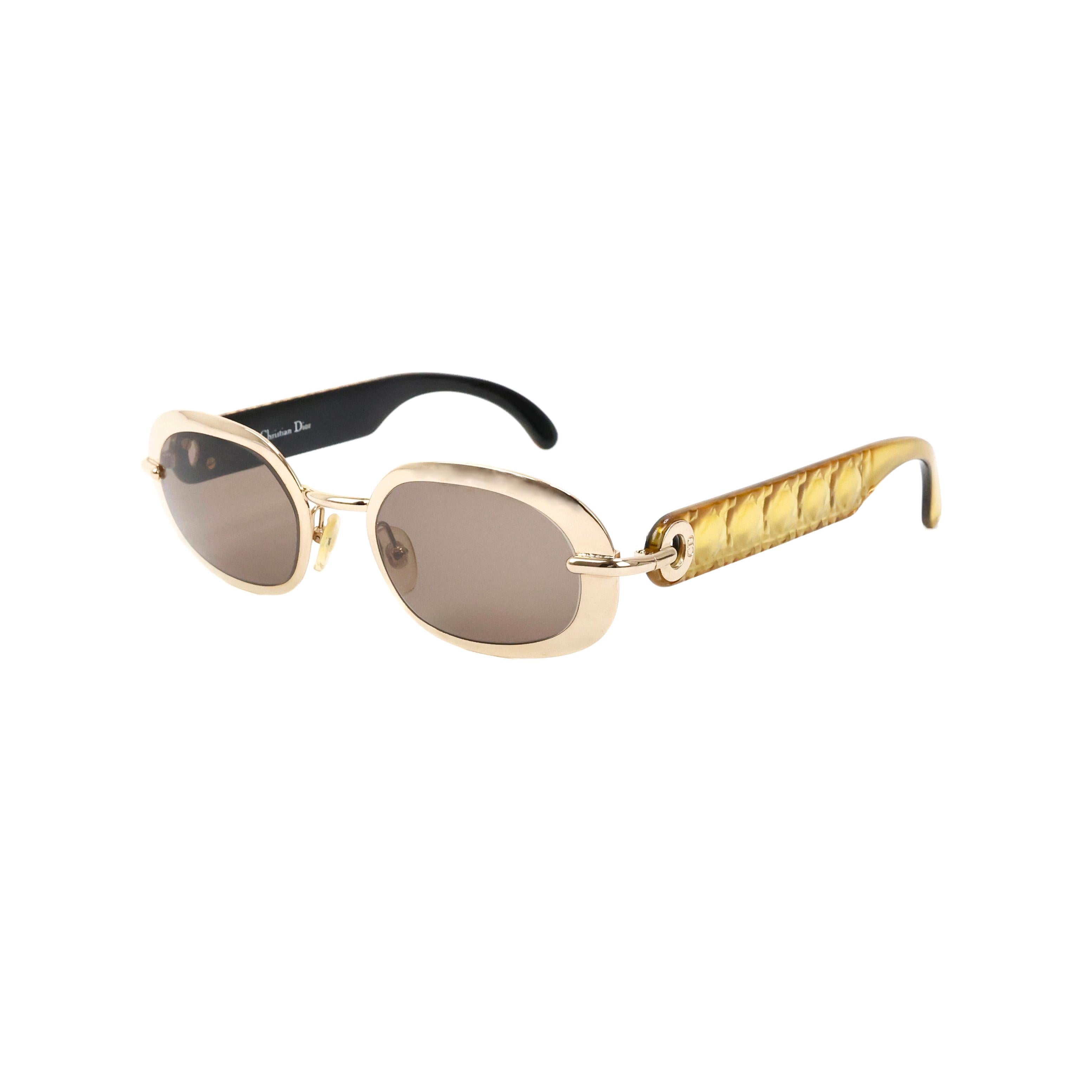 Christian Dior gold round sunglasses MOD. Carla  For Sale 1