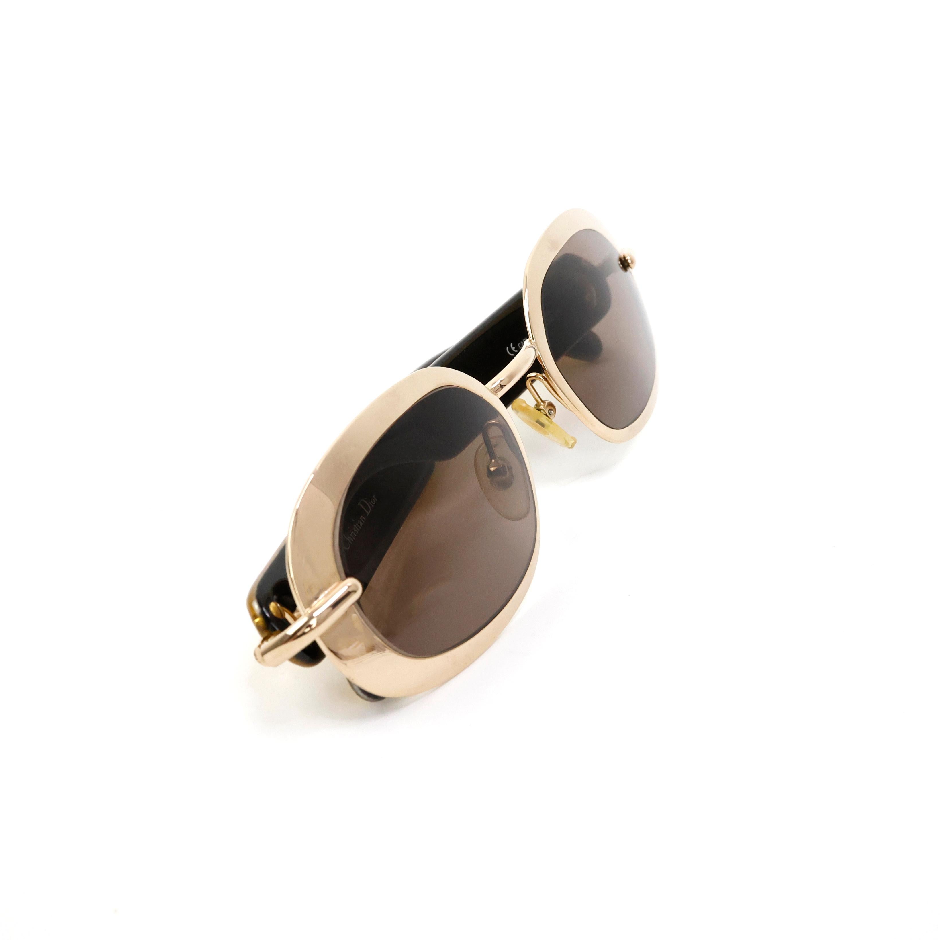 Christian Dior gold round sunglasses MOD. Carla  For Sale 3