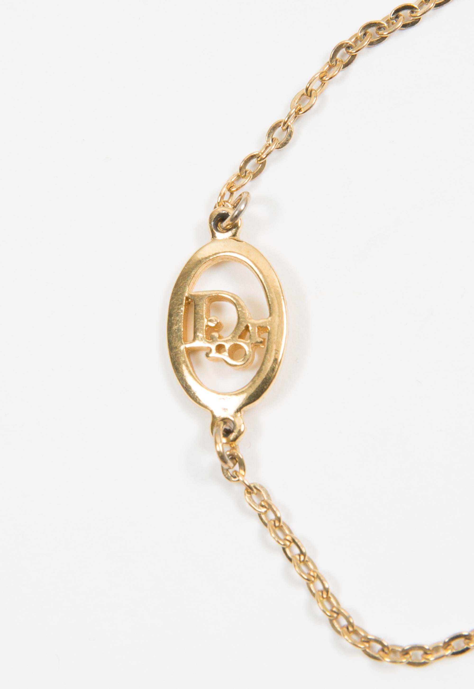 Christian Dior Gold-tone bracelet featuring a thin chain, a center “Dior” in an oval outline, a claps fastening. 
Length: 7in. (18cm)
Circa: 1990s
In good vintage condition. Made in France.
We guarantee you will receive this  iconic item as