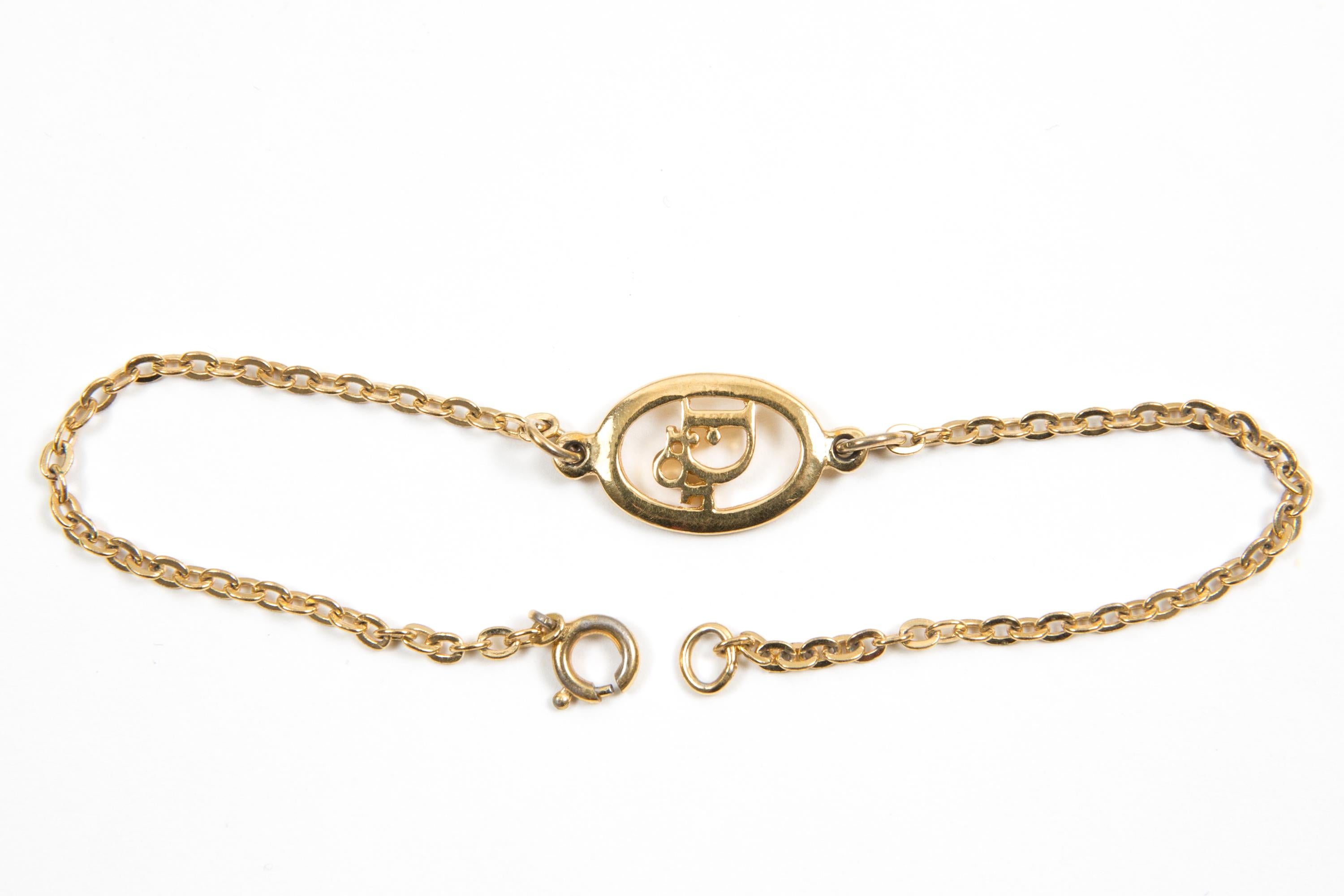 Christian Dior Gold-Tone Bracelet In Good Condition For Sale In Paris, FR