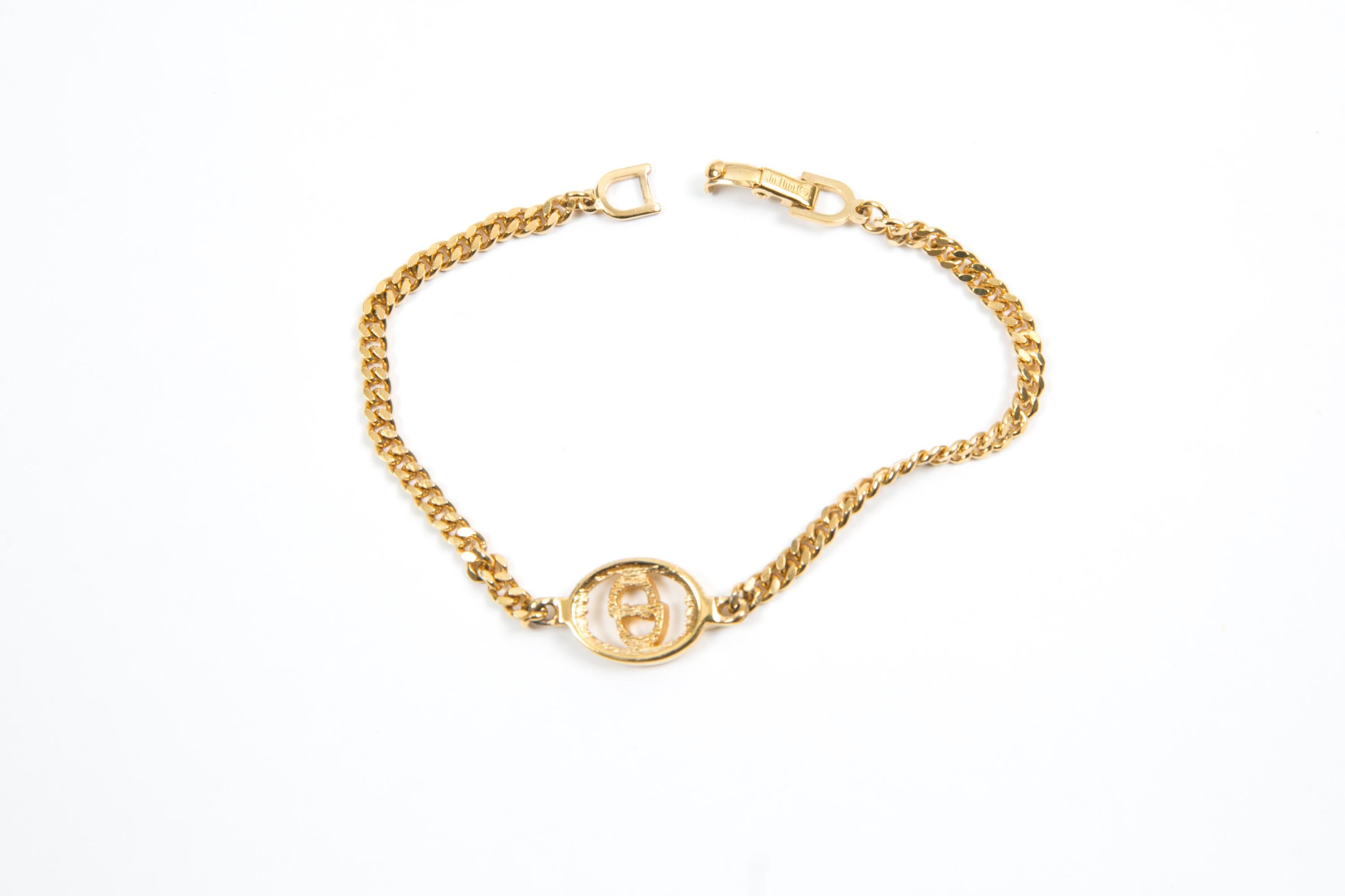 Women's Christian Dior Gold-Tone Bracelet For Sale