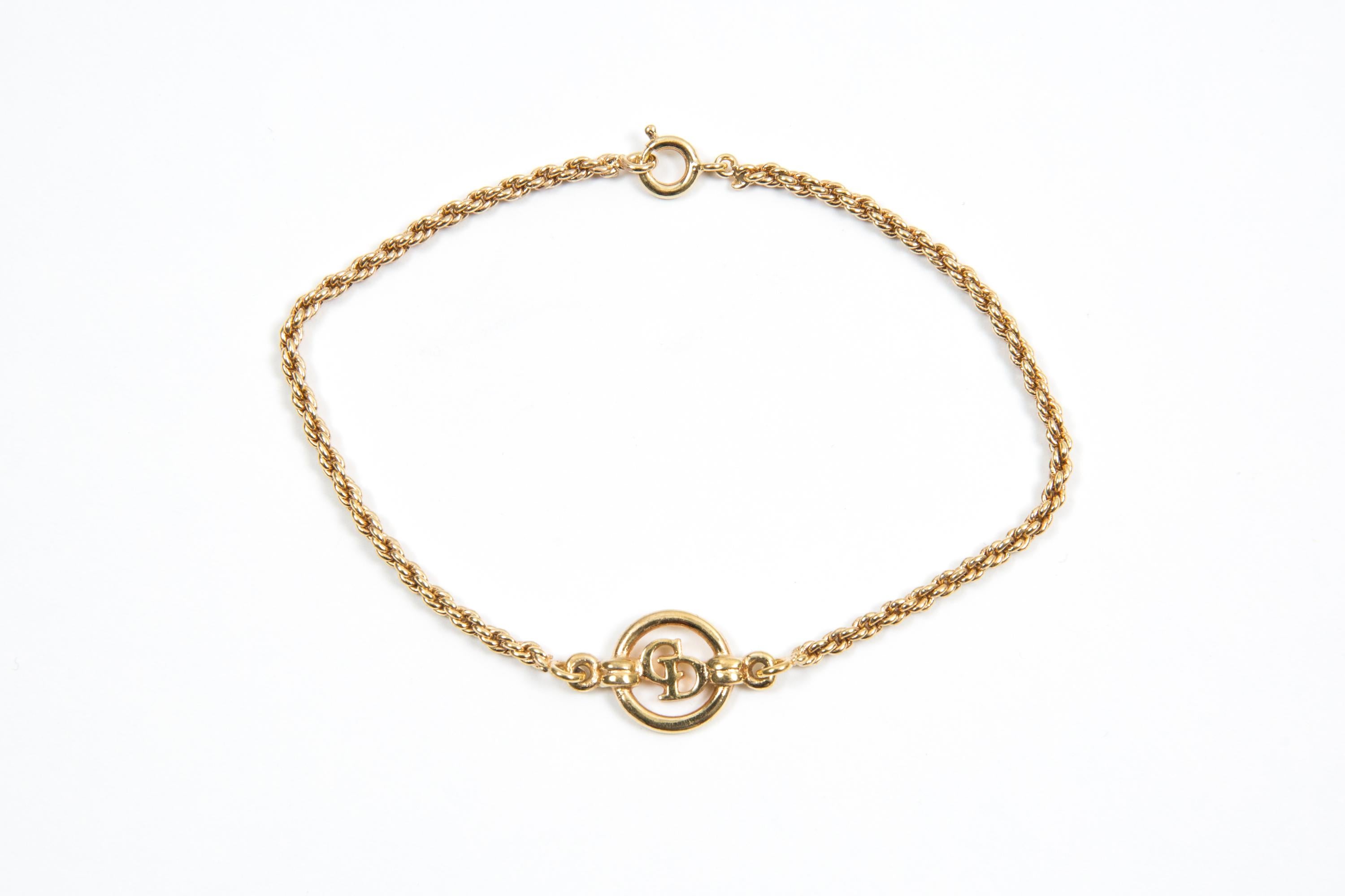 Women's Christian Dior Gold-Tone Bracelet For Sale