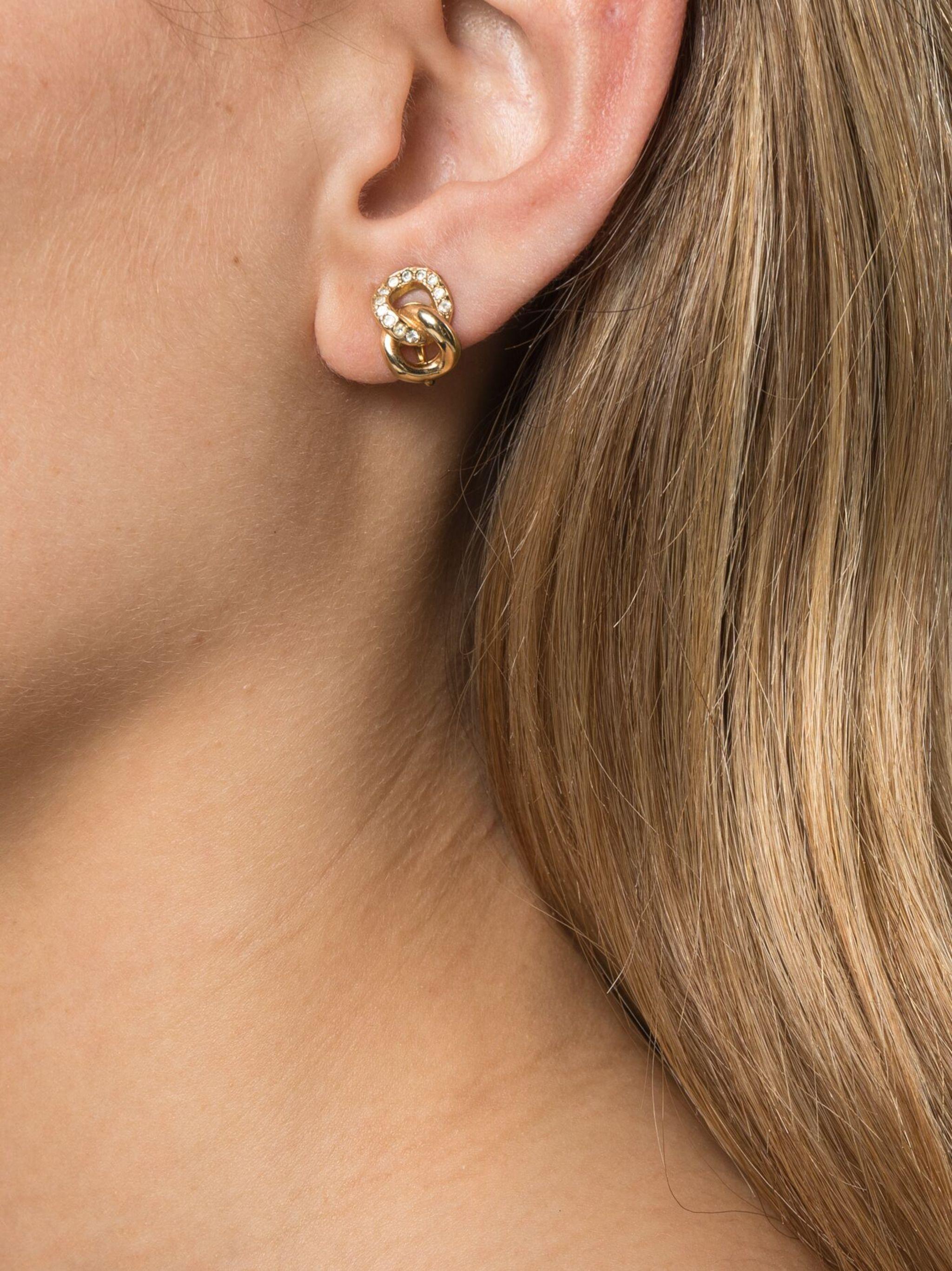 Christian Dior Gold Tone Chain-Link Clip-On Earrings In Good Condition For Sale In Paris, FR