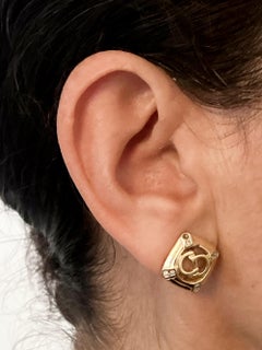 Christian Dior Gold Tone Clip On Earrings