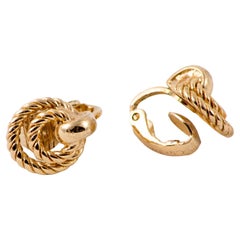 Christian Dior Gold Tone Clip On Earrings