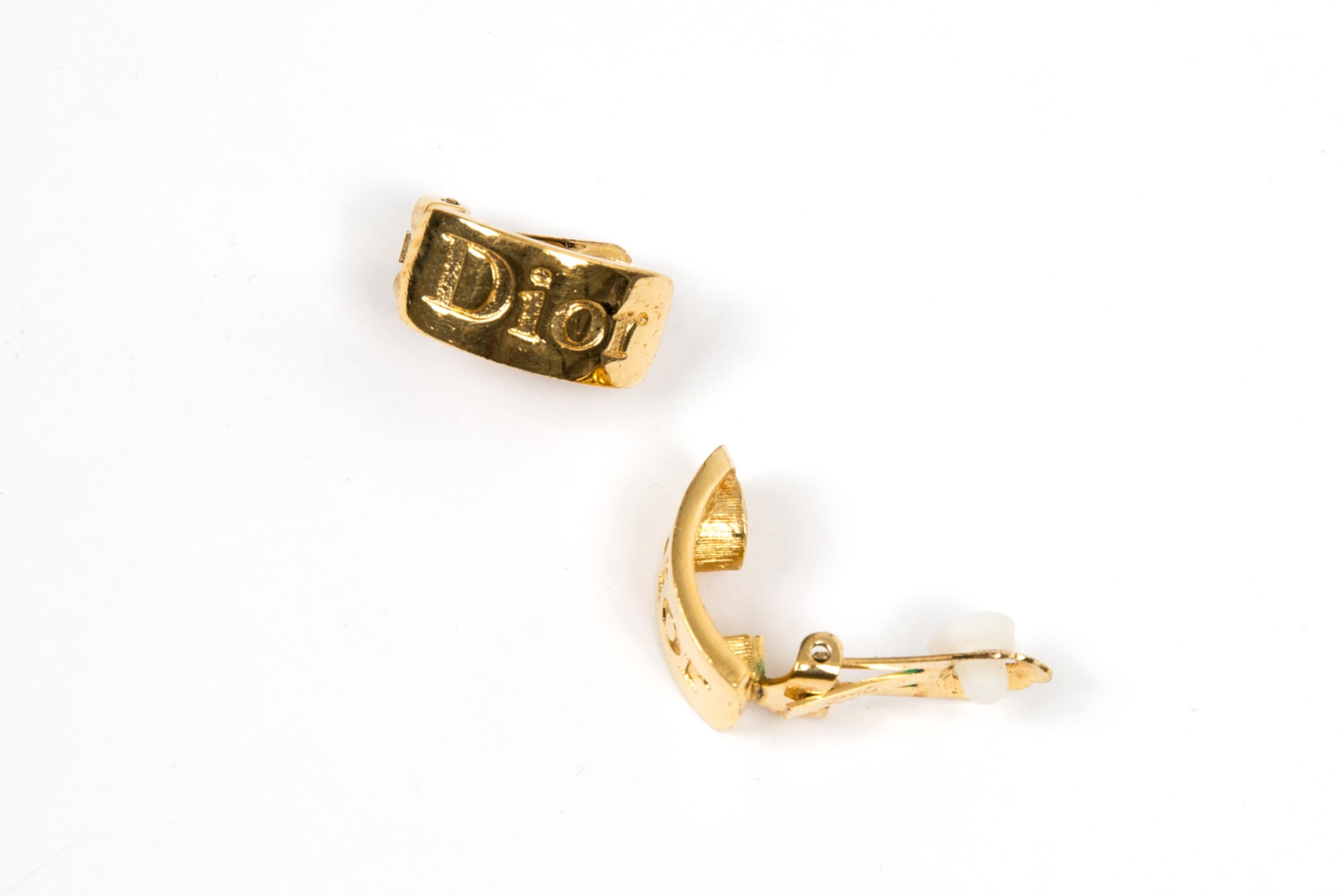 Christian Dior ton or  Boucles d'oreilles 2 x1 Bon état - En vente à Paris, FR