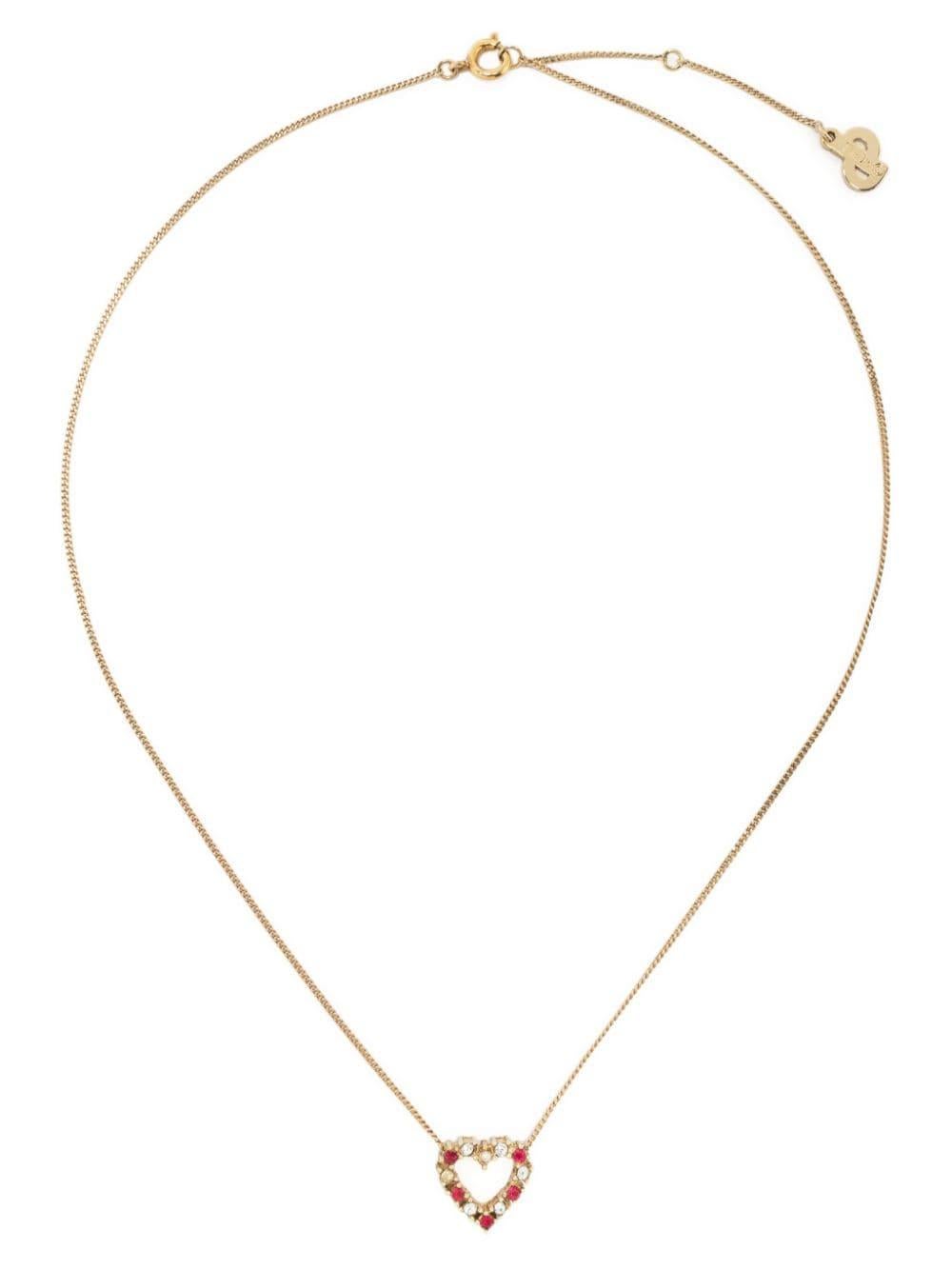 dior gold heart necklace