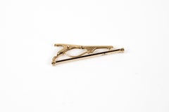 Christian Dior Gold tone Logo CD Tie Clip