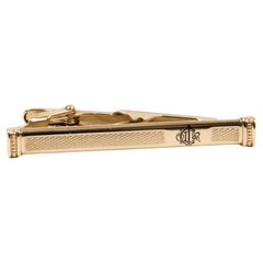 Christian Dior Gold tone Logo CD Tie Clip