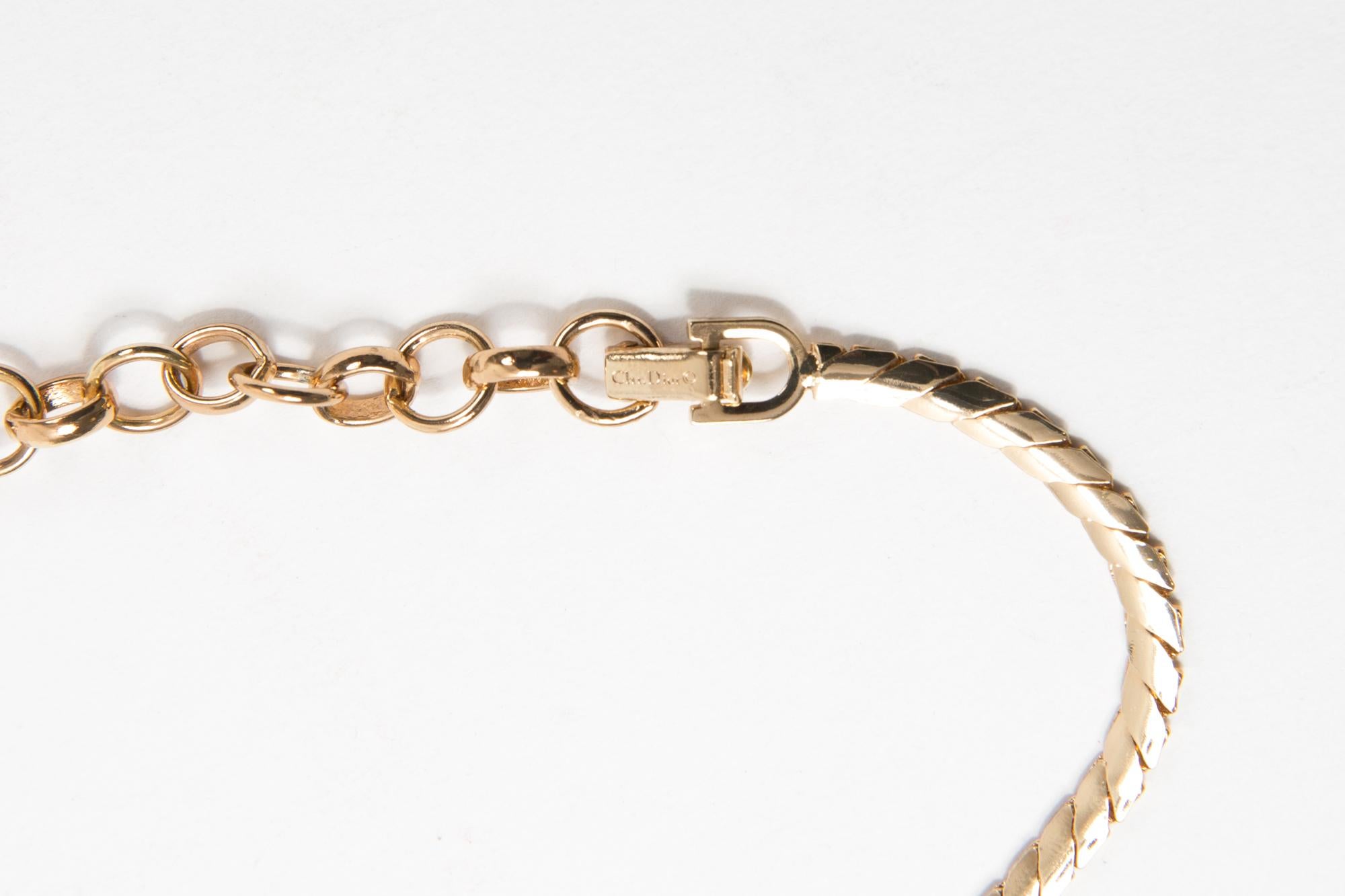 Women's Christian Dior Gold-Tone Medal Necklace For Sale