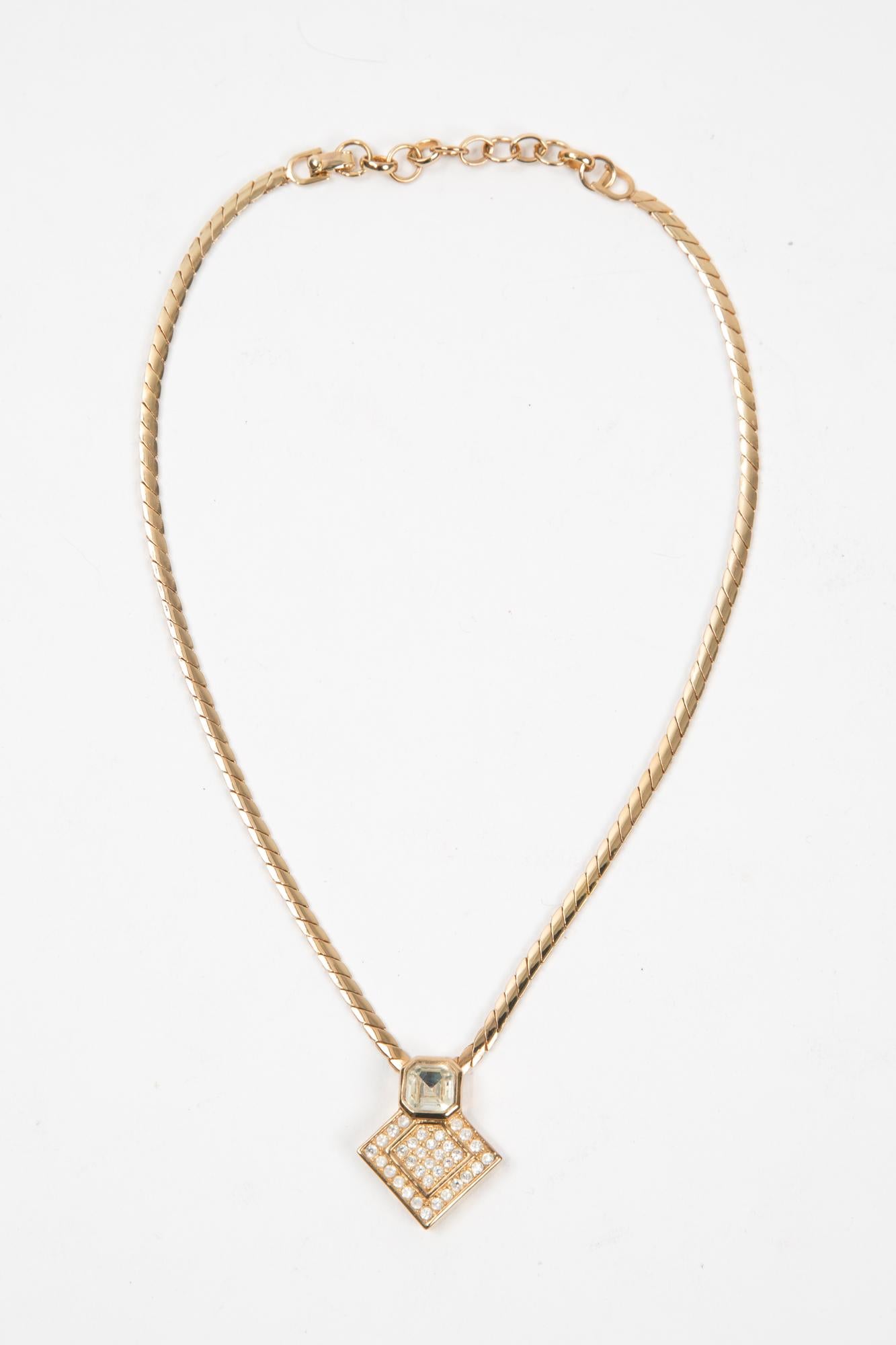 Christian Dior Gold-Tone Medal Necklace For Sale 1