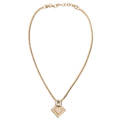 Christian Dior Goldfarbene Medaillen-Halskette