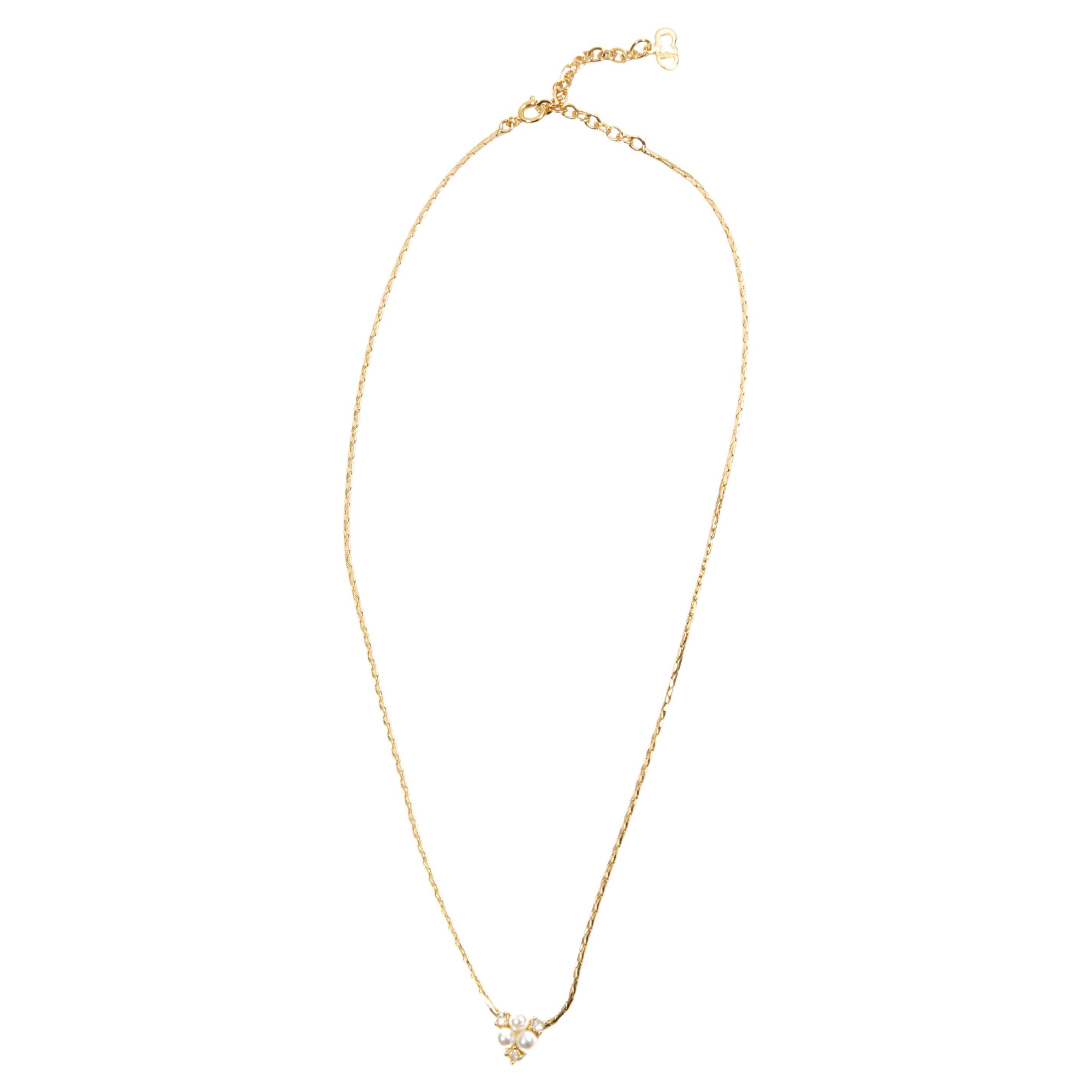 Christian Dior Goldfarbene Halskette
