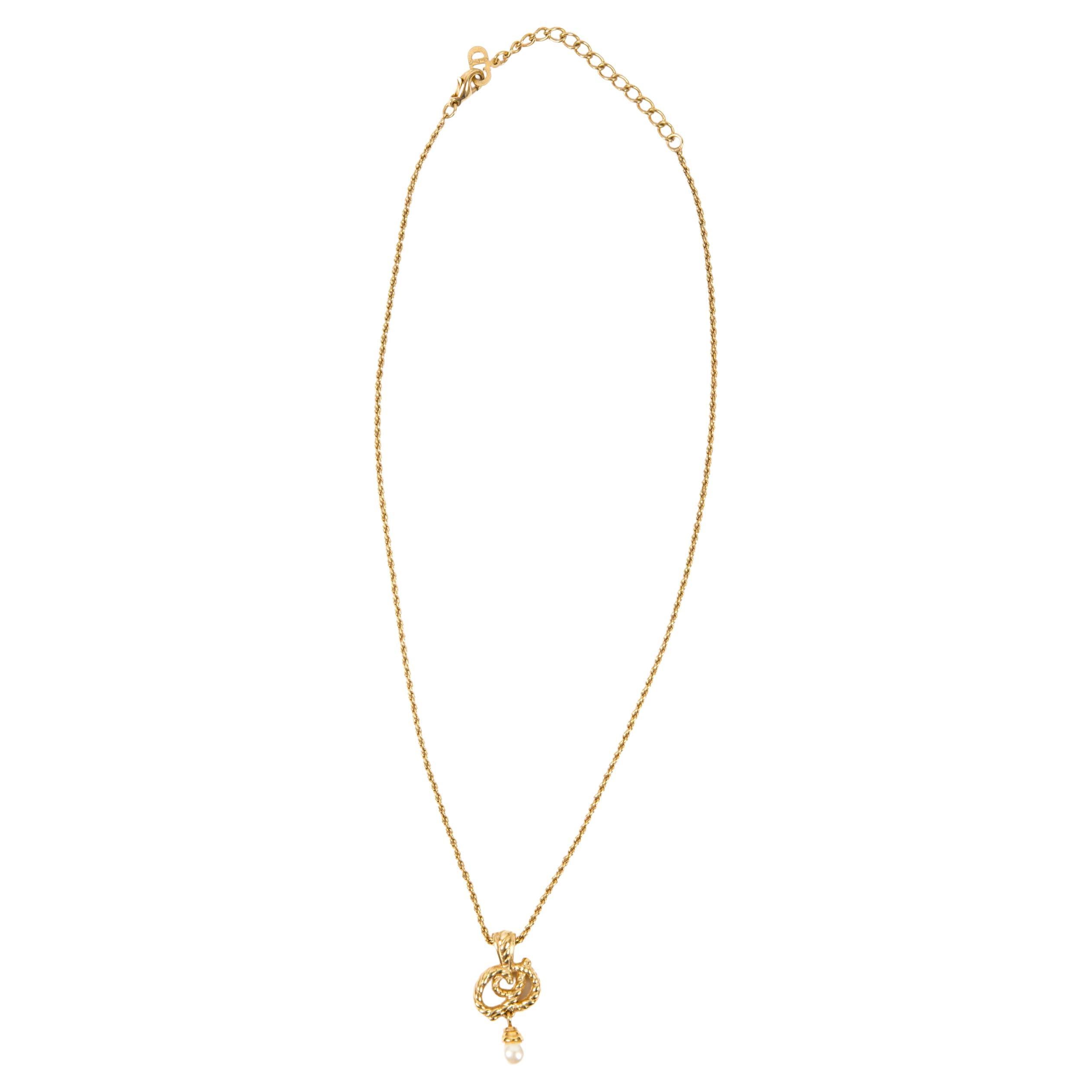 Christian Dior Goldfarbene Halskette