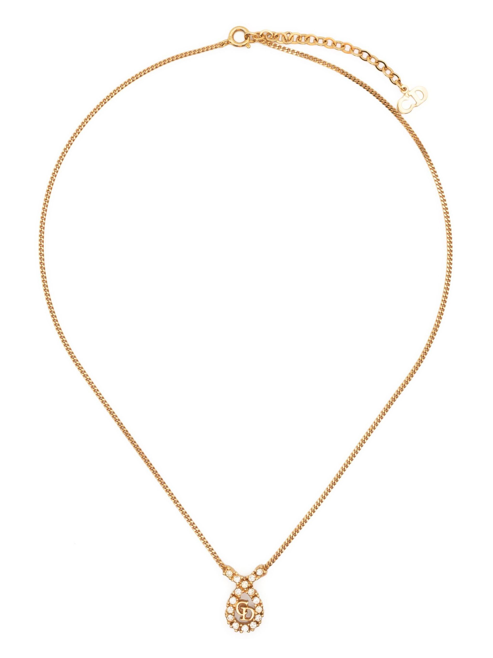 Women's Christian Dior Gold-Tone Pendant Necklace For Sale