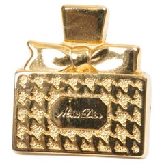 Christian Dior Gold Tone Perfume Brooch Pin