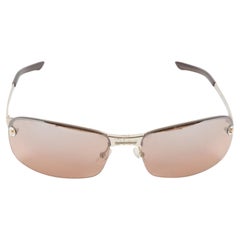 Christian Dior Gold Tone Rectangle Frame Sunglasses