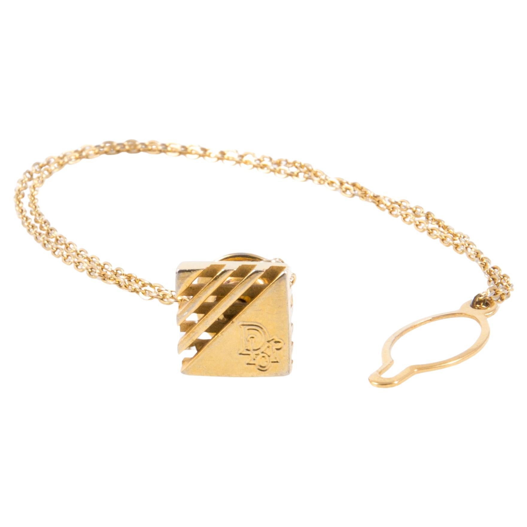 Gold Square Pin Christian Dior Gold Tone Square Tie Tack Pin For Sale at 1stDibs