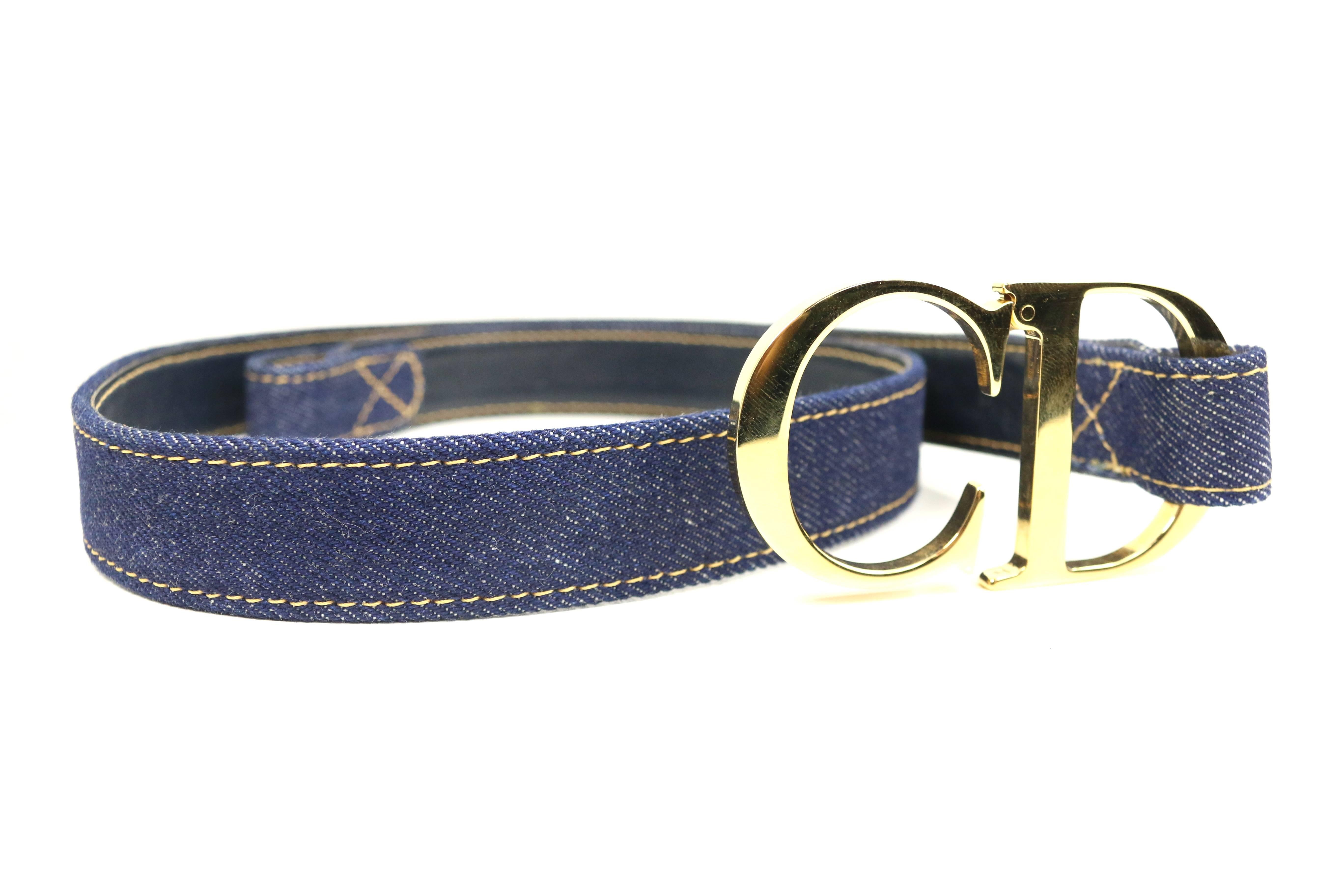 Gray Christian Dior Gold Toned Hardware 