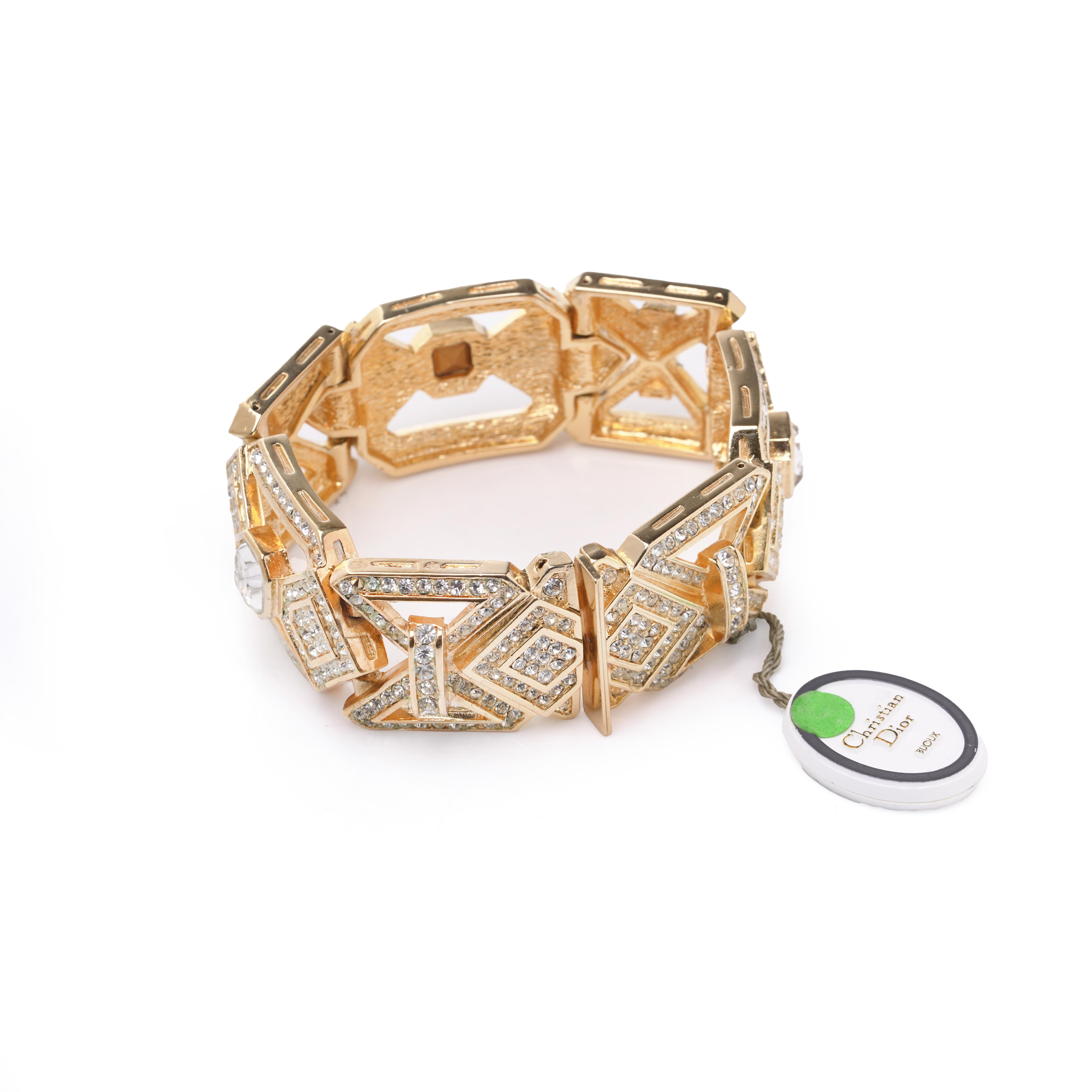 Christian Dior - Bracciale a maglie con tonalità d'oro, circa anni '80 in vendita 6