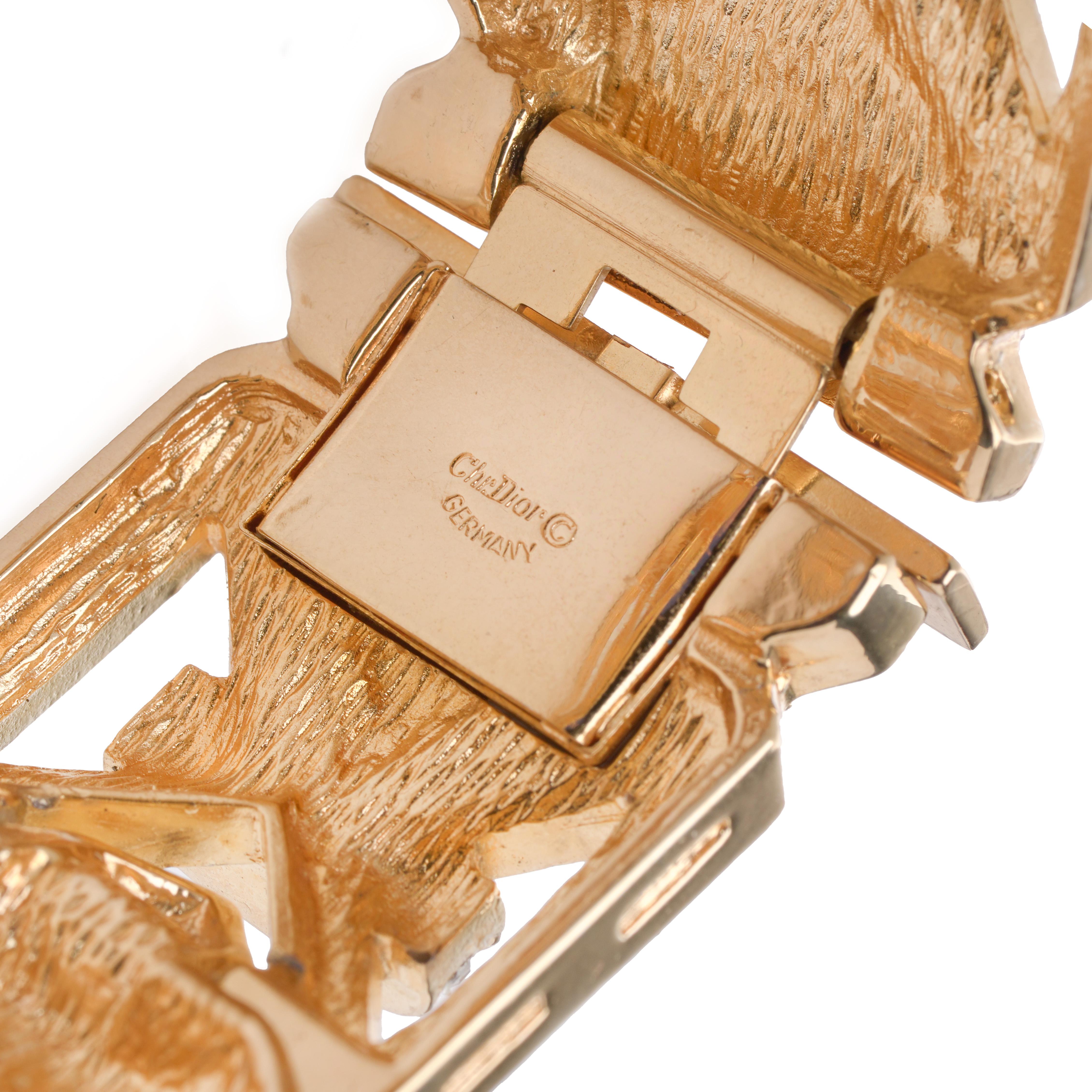 Christian Dior - Bracciale a maglie con tonalità d'oro, circa anni '80 in vendita 5