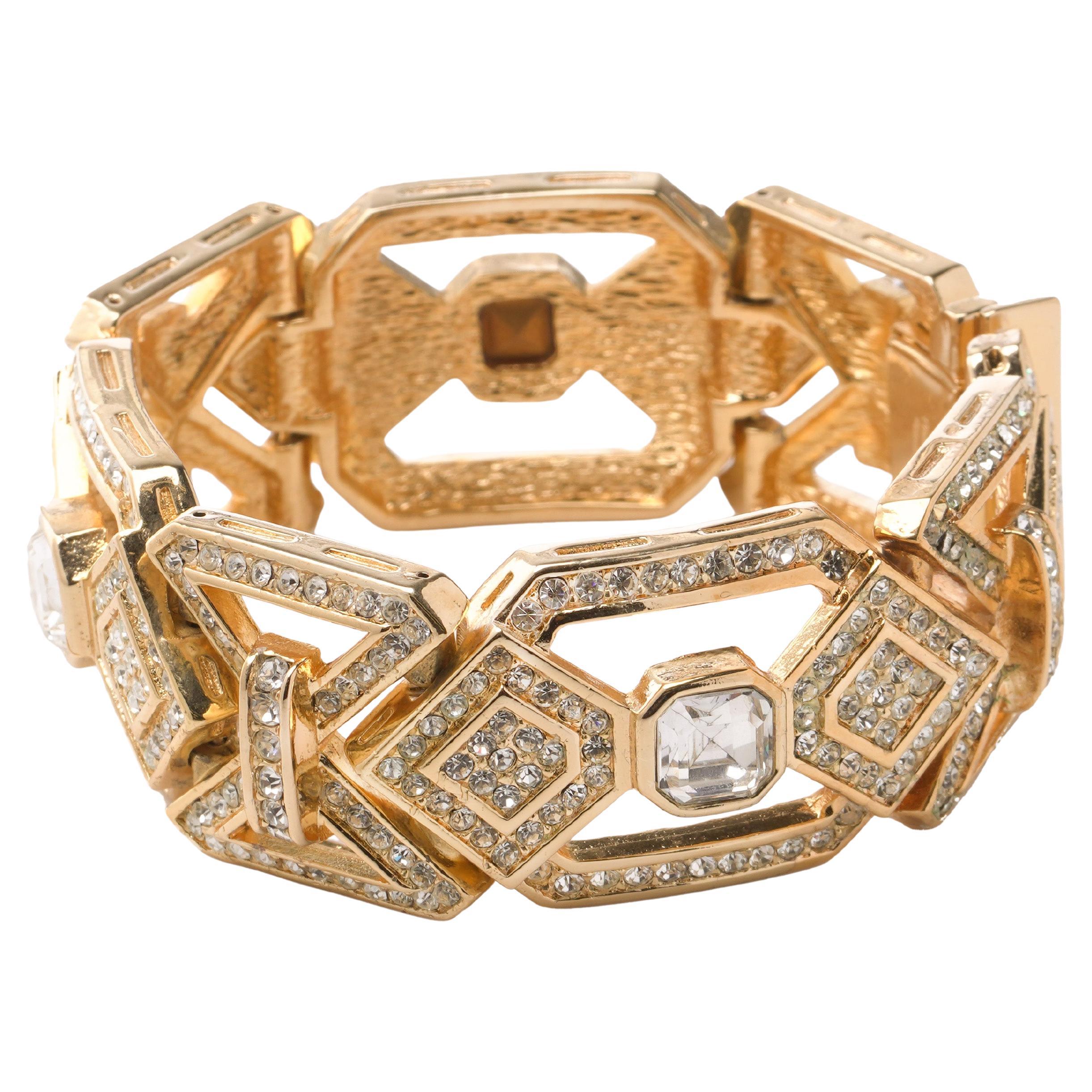 Christian Dior - Bracciale a maglie con tonalità d'oro, circa anni '80 in vendita