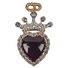 Christian Dior Broche en métal doré et argenté 'Ex-voto'