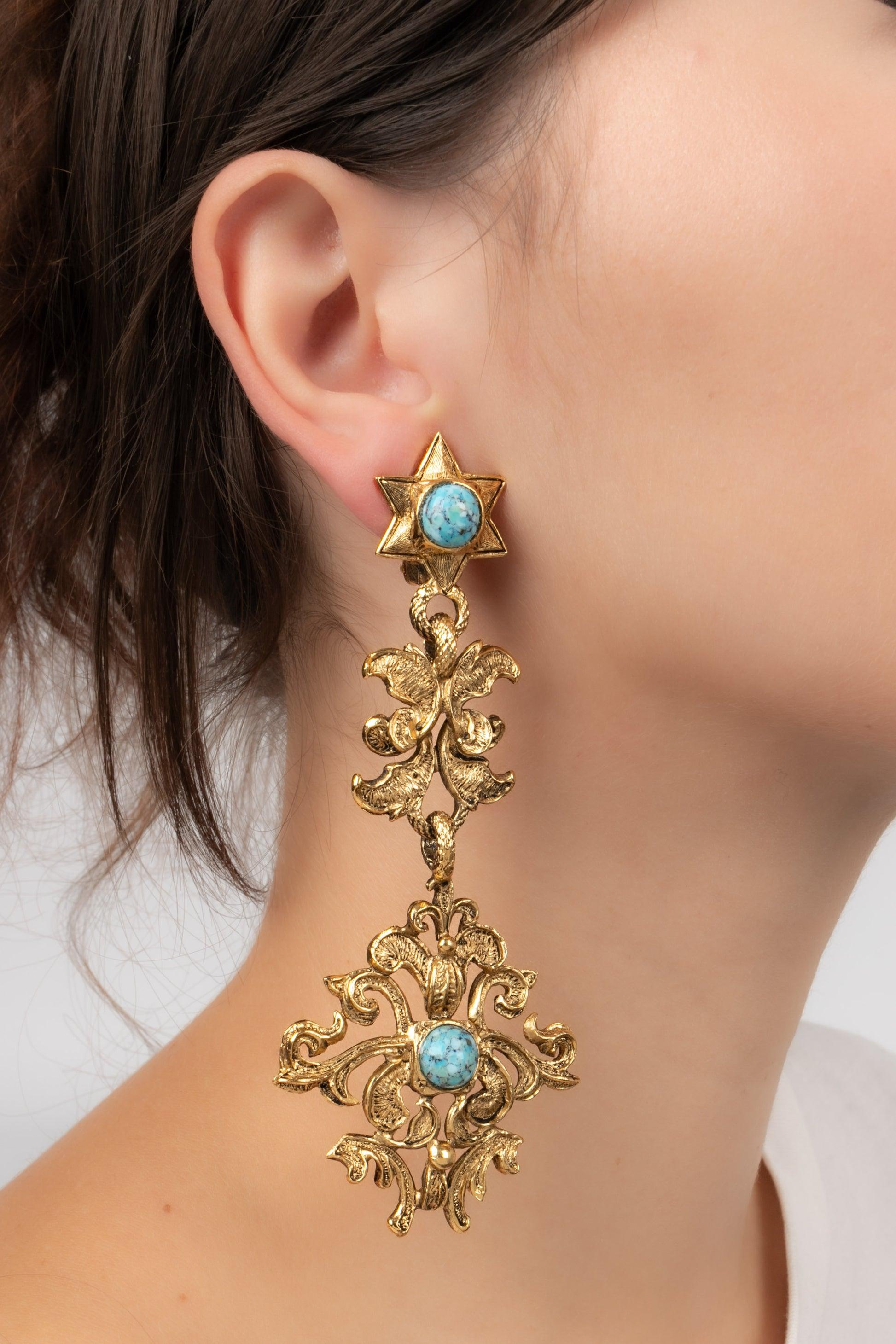 Christian Dior Goldene Ohrringe im Angebot 3