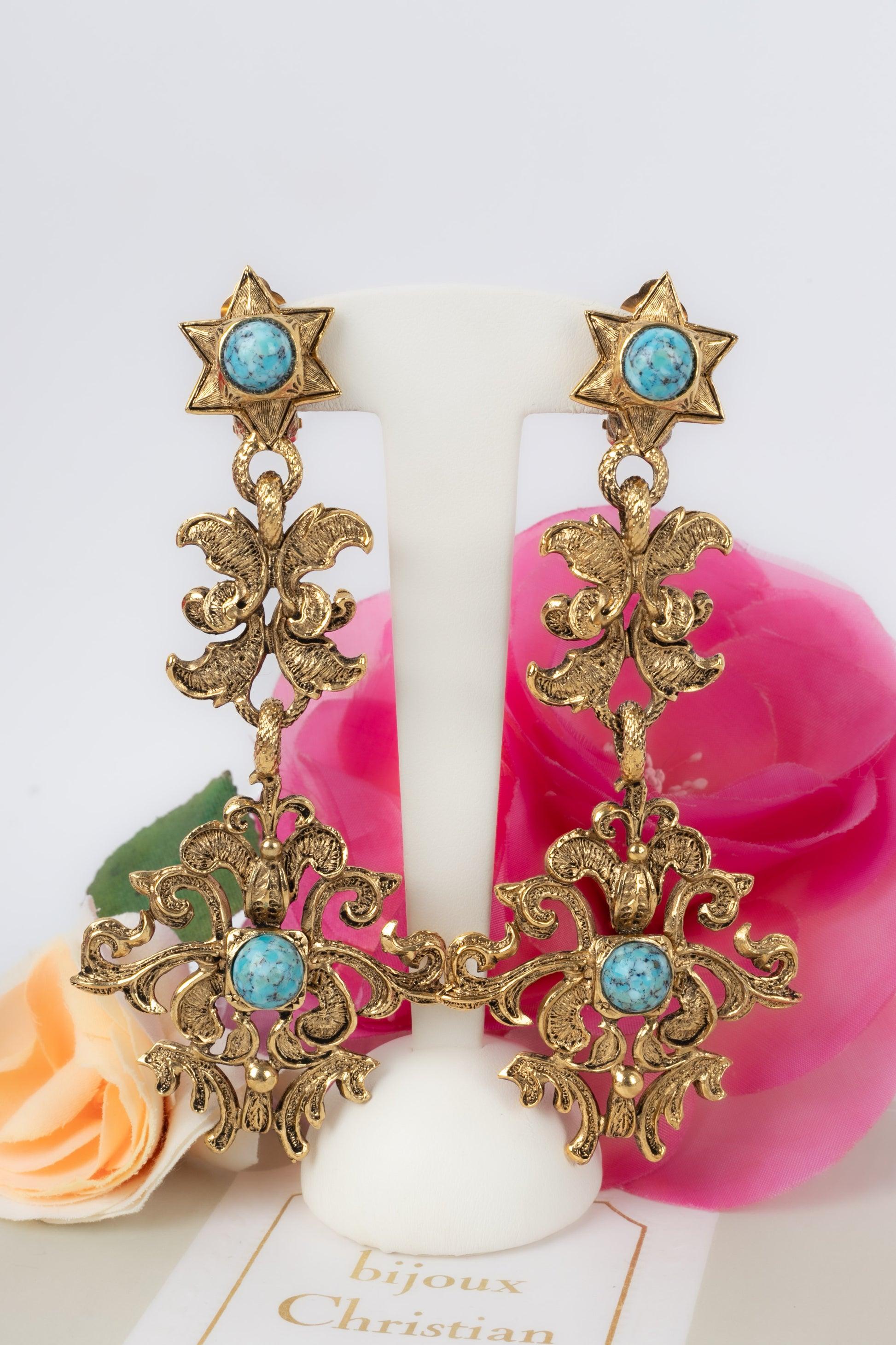 Christian Dior Goldene Ohrringe im Angebot 2