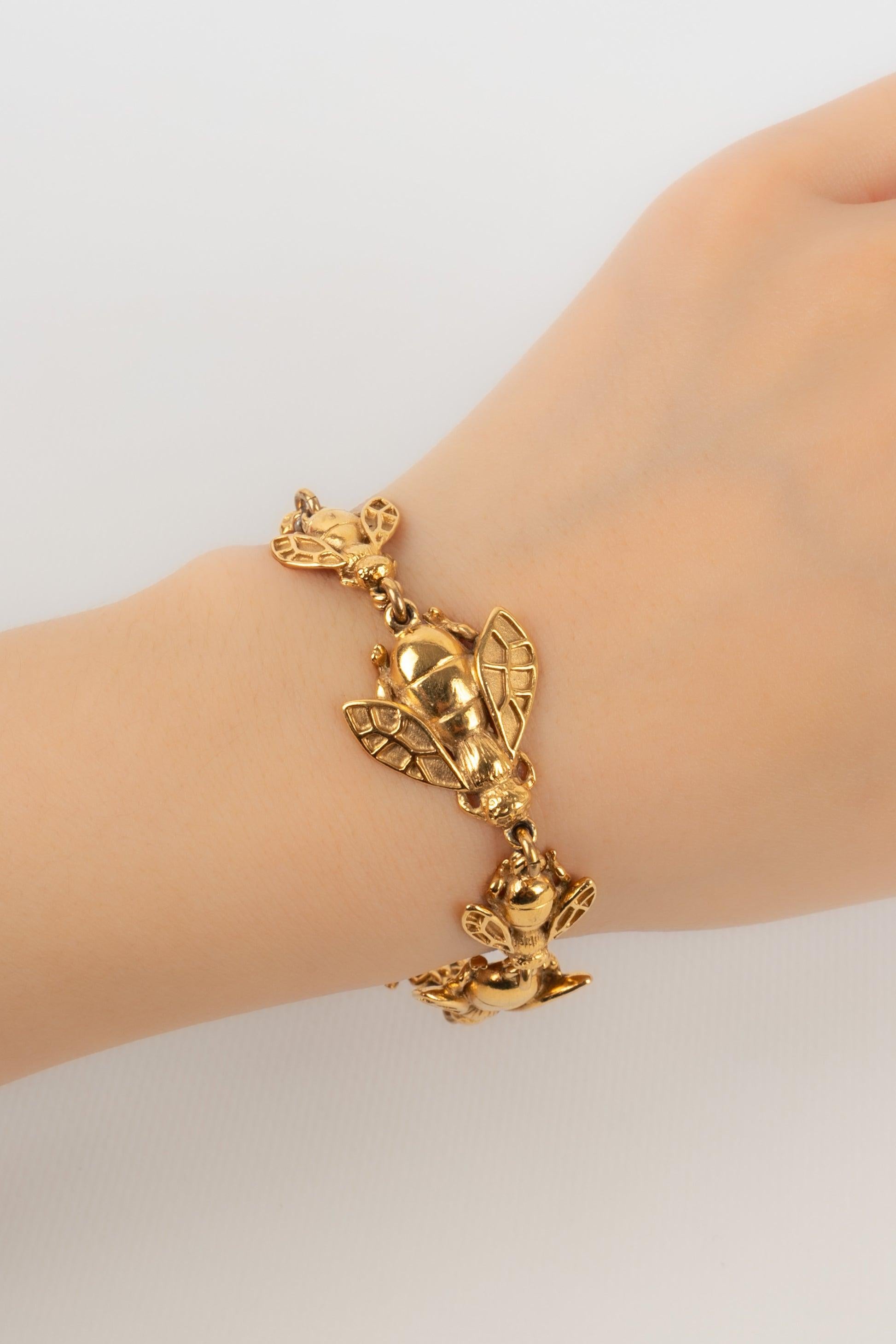Christian Dior Golden Metal Bee Bracelet 1