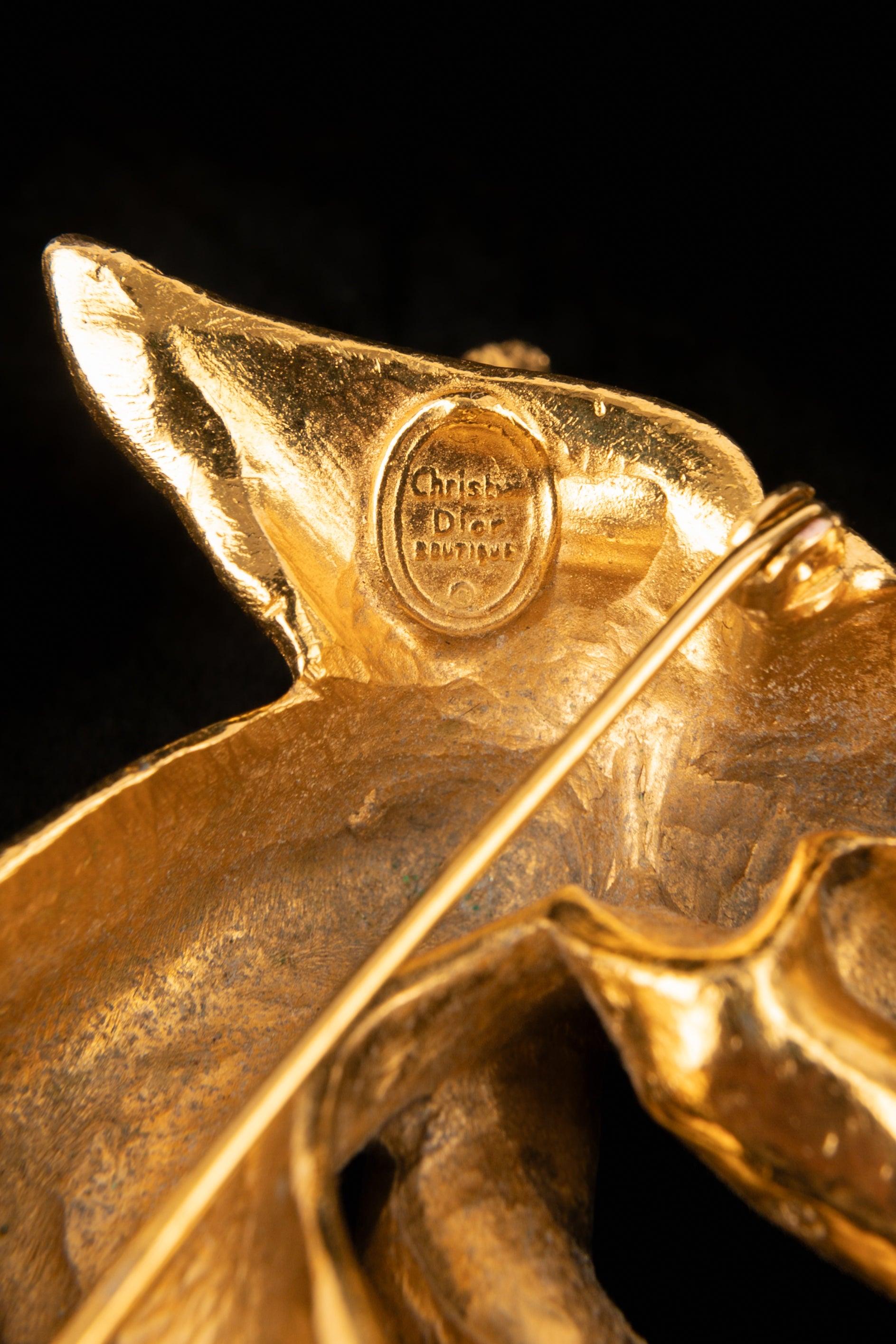 Christian Dior Golden Metal Brooch 'Cherub' 3