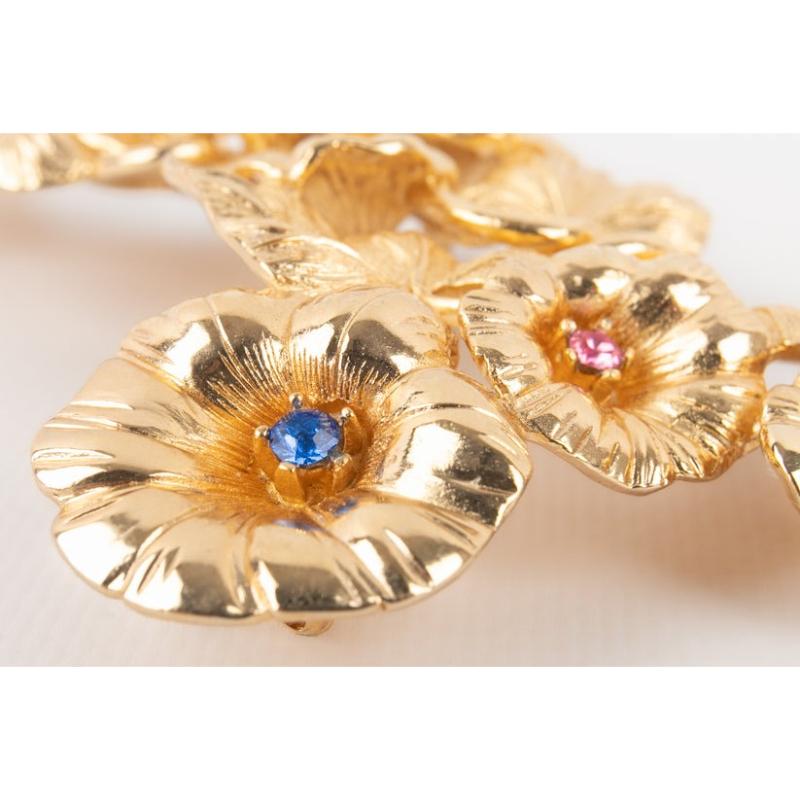 Women's Christian Dior Golden Metal Brooch For Sale