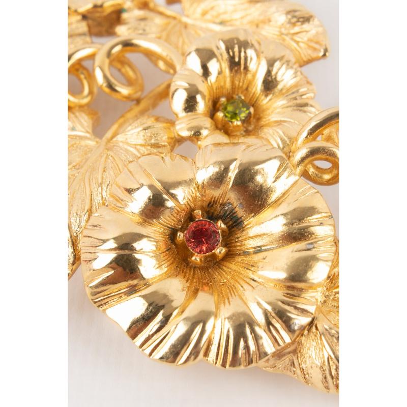 Christian Dior Golden Metal Brooch For Sale 1
