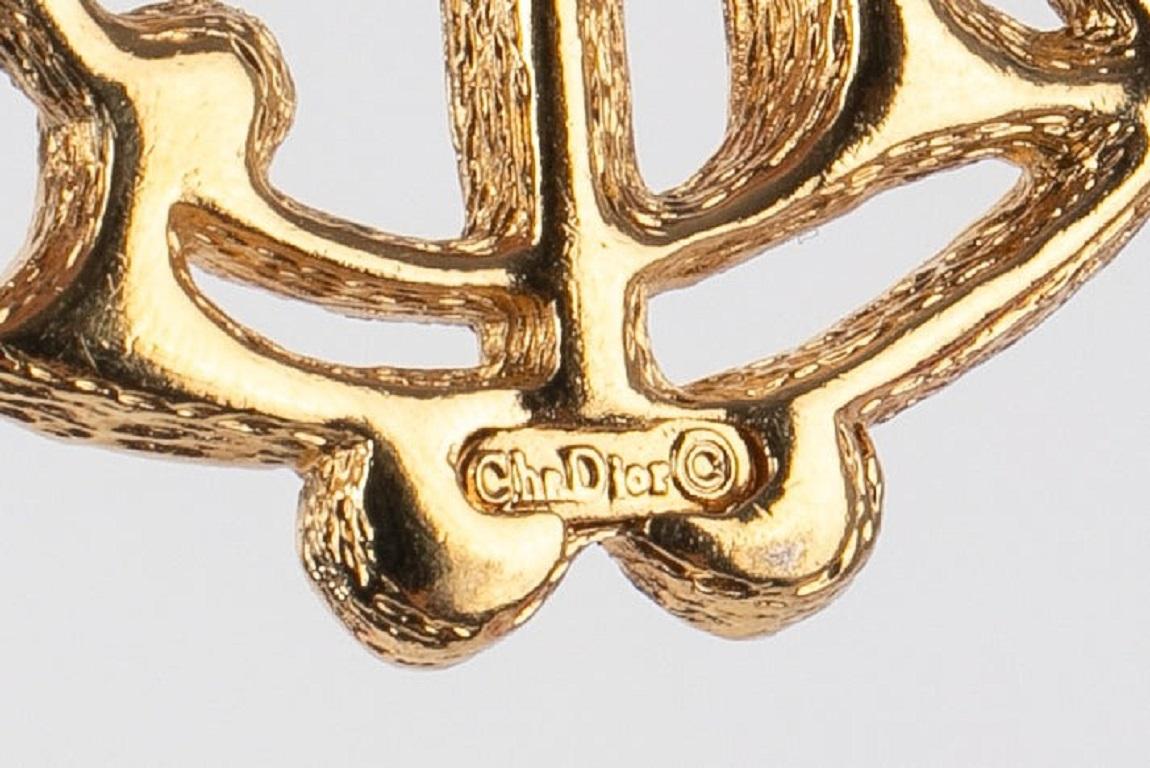 Christian Dior Golden Metal Brooch For Sale 2