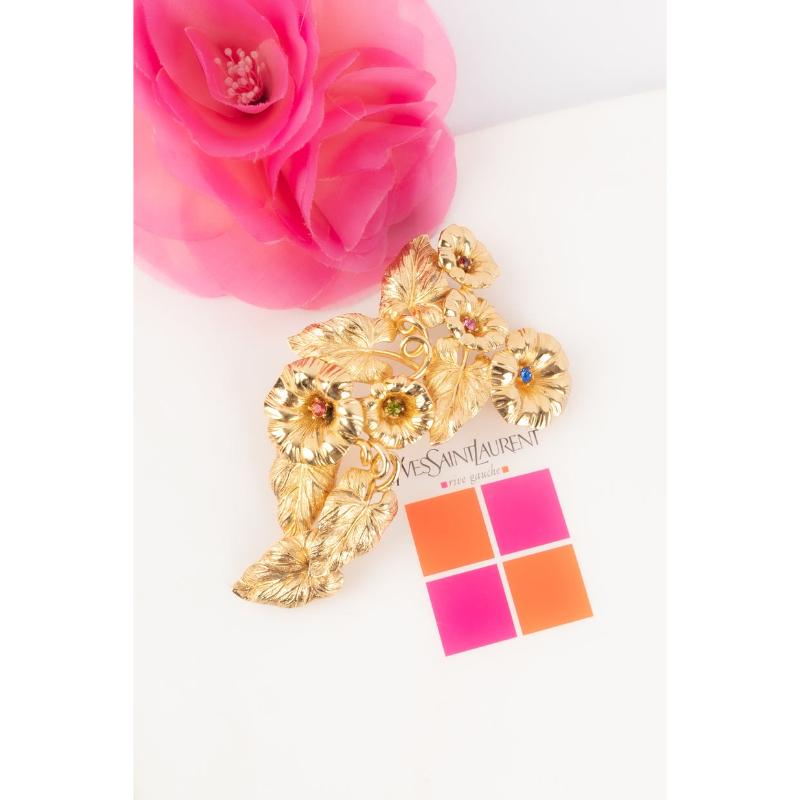 Christian Dior Golden Metal Brooch For Sale 3