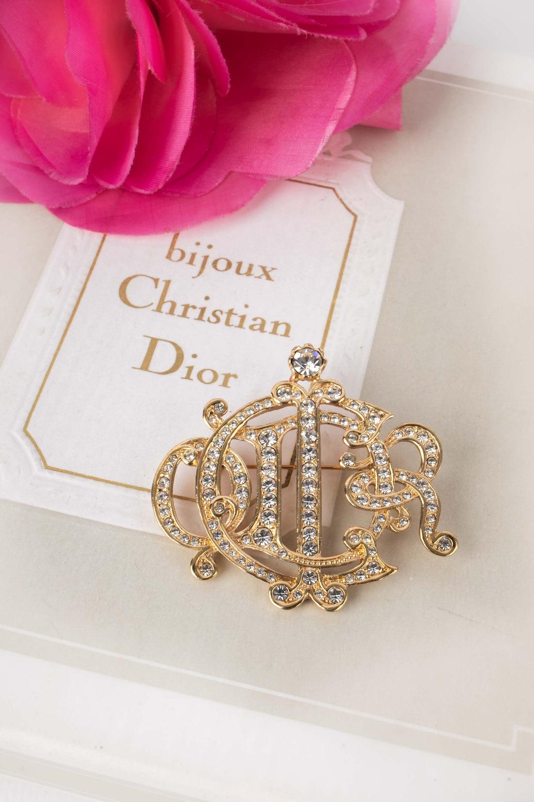 Christian Dior Golden Metal Brooch For Sale 3
