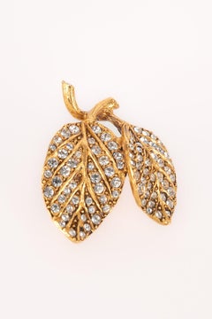 Christian Dior Goldene Metall-Ohrclips mit Strasssteinen